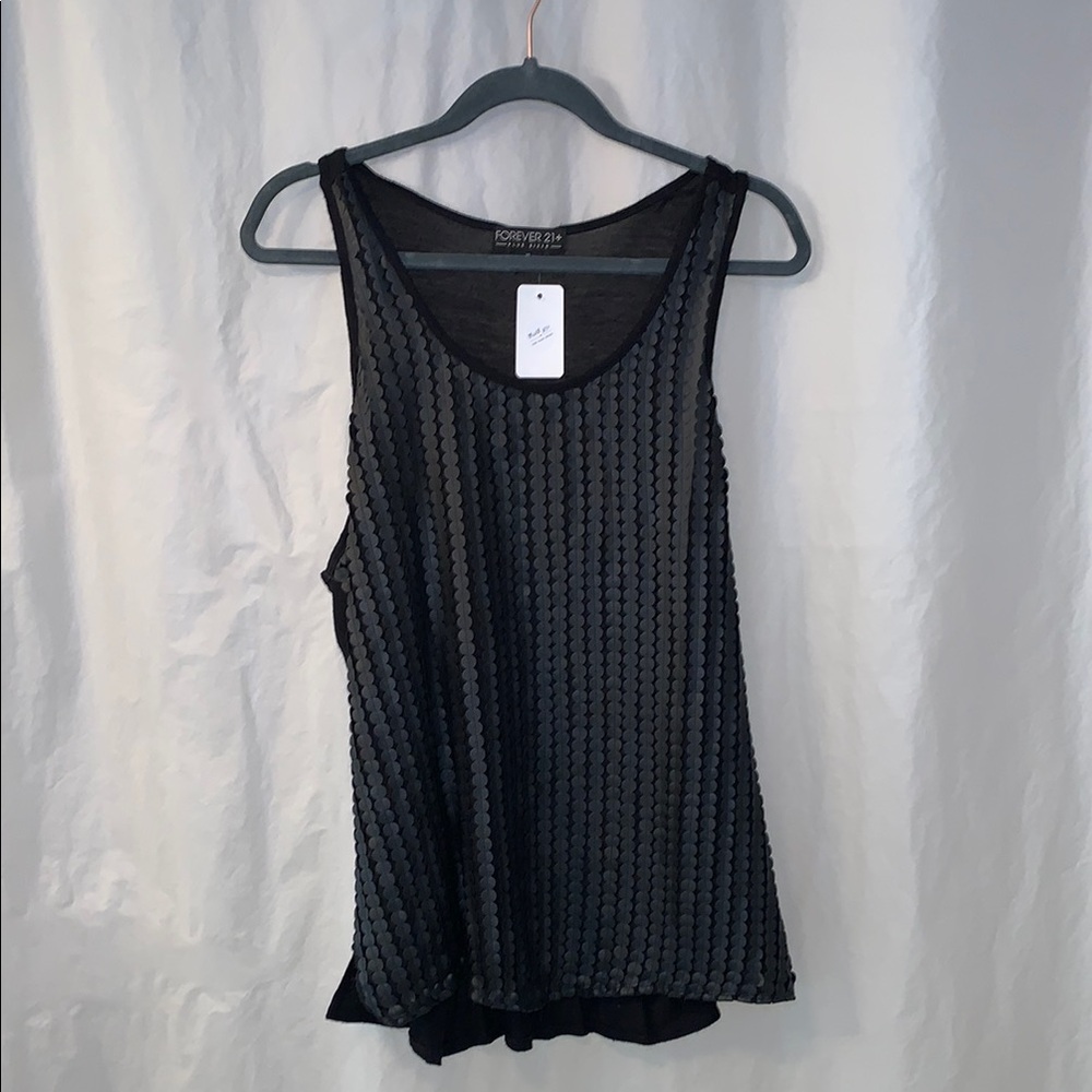 EUC XL Faux Leather Top Forever 21 Black Women's Tank Top